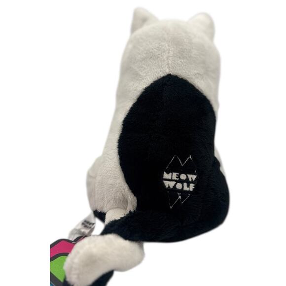 Meow Wolf Plush Twisted Multiverse Cat Wolf Black White 10” Stuffed Animal New - Picture 4 of 10
